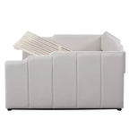 Luxystar Letto a giorno moderno imbottito in lino con contenitore sottostante, piazza e mezza