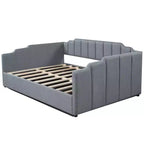 Luxystar Letto a giorno moderno imbottito in lino con contenitore sottostante, piazza e mezza