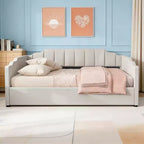 Luxystar Letto a giorno moderno imbottito in lino con contenitore sottostante, piazza e mezza