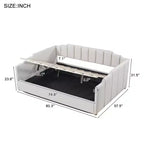 Luxystar Letto a giorno moderno imbottito in lino con contenitore sottostante, piazza e mezza