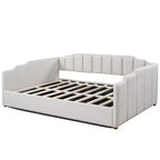 Luxystar Letto a giorno moderno imbottito in lino con contenitore sottostante, piazza e mezza