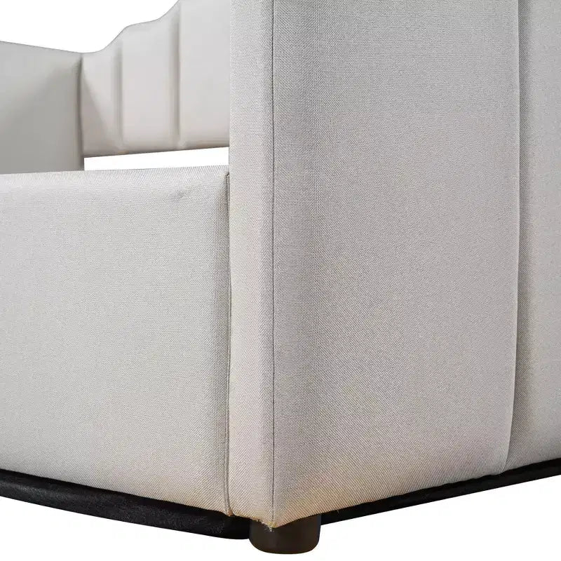 Luxystar Letto a giorno moderno imbottito in lino con contenitore sottostante, piazza e mezza
