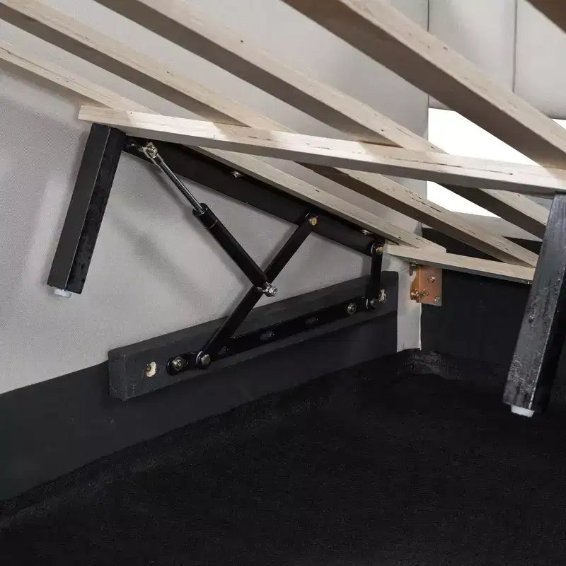 Luxystar Letto a giorno moderno imbottito in lino con contenitore sottostante, piazza e mezza