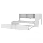 Luxystar Divano Letto Matrimoniale in Metallo con Rete Estraibile, 5 Armadietti, Bianco