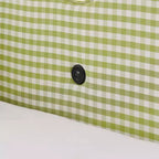 Daybed Zeus & Ruta con letto estraibile - Tessuto di lino Gingham, testiera ondulata e porta di ricarica USB