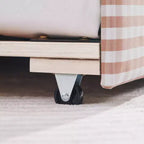 Daybed Zeus & Ruta con letto estraibile - Tessuto di lino Gingham, testiera ondulata e porta di ricarica USB