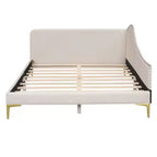Divano letto moderno Luxystar con testiera rivestita in lino