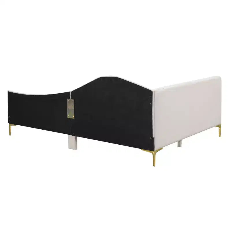 Divano letto moderno Luxystar con testiera rivestita in lino