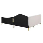 Divano letto moderno Luxystar con testiera rivestita in lino