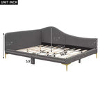 Divano letto moderno Luxystar con testiera rivestita in lino