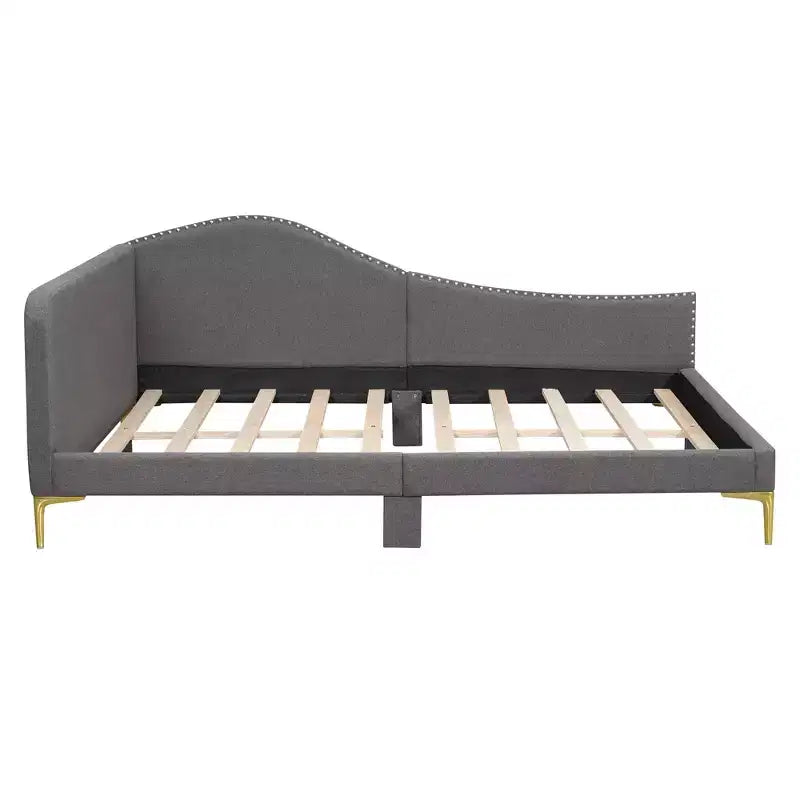 Divano letto moderno Luxystar con testiera rivestita in lino