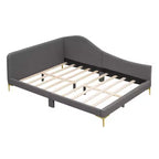 Divano letto moderno Luxystar con testiera rivestita in lino