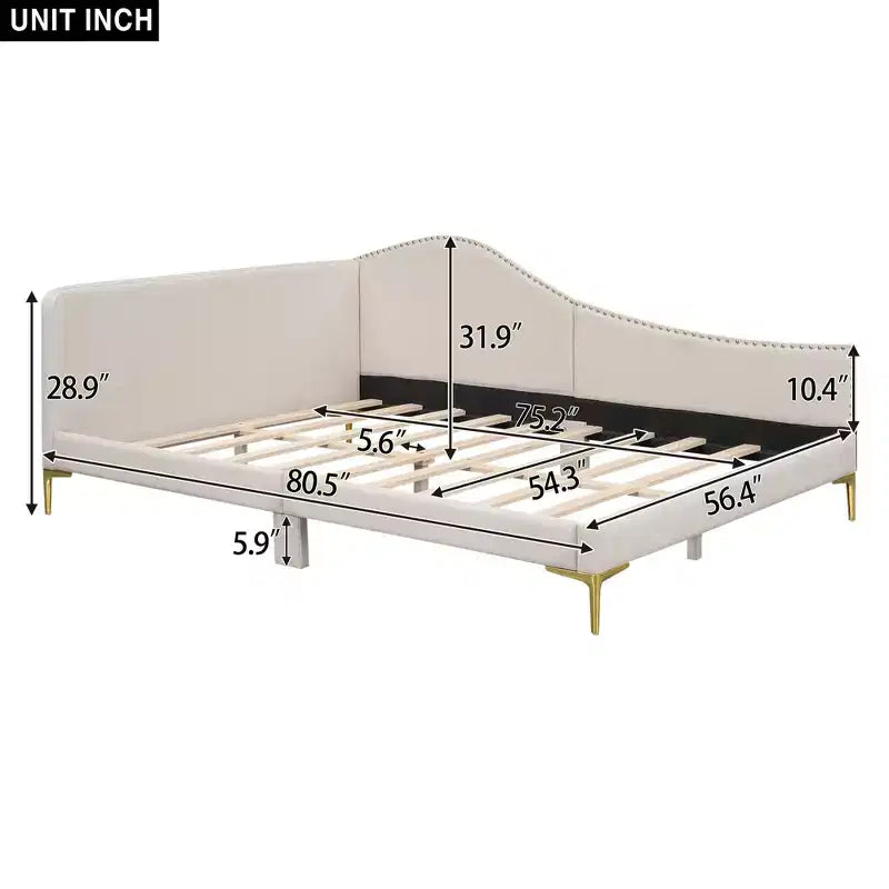 Divano letto moderno Luxystar con testiera rivestita in lino