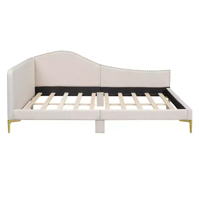 Divano letto moderno Luxystar con testiera rivestita in lino