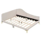 Divano letto moderno Luxystar con testiera rivestita in lino