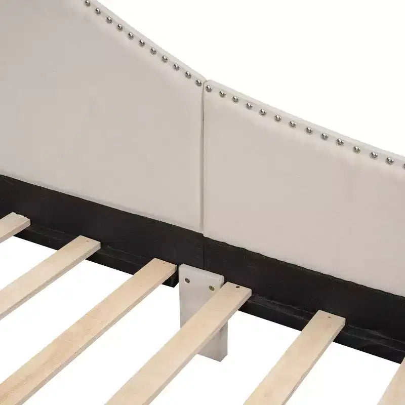 Divano letto moderno Luxystar con testiera rivestita in lino