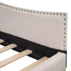 Divano letto moderno Luxystar con testiera rivestita in lino