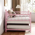 Divano letto con rotelle, Letto singolo estraibile in metallo, Struttura divano letto con letto estraibile per soggiorno, camera degli ospiti