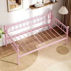 Divano letto con rotelle, Letto singolo estraibile in metallo, Struttura divano letto con letto estraibile per soggiorno, camera degli ospiti