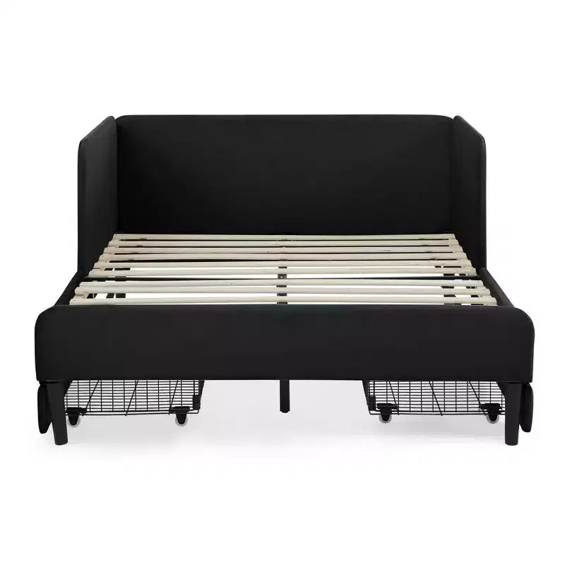 Bellemave Divano letto con 2 cassetti portaoggetti sotto il letto, divano letto regolabile in velluto per soggiorno e camera da letto
