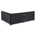 Bellemave Divano Letto Imbottito Full Size con Letto Estraibile, Struttura Divano Letto con Comodo Schienale e Braccioli, Nero.