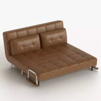 Divano Letto Convertibile Moderno di Metà Secolo in Ecopelle Cognac da 180 cm con Schiuma ad Alta Densità e Gambe di Supporto Nascoste Gaoyangjiaju