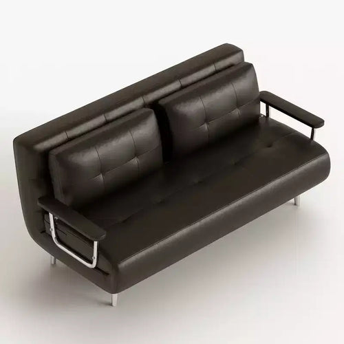 Divano Letto Convertibile Moderno di Metà Secolo in Ecopelle Cognac da 180 cm con Schiuma ad Alta Densità e Gambe di Supporto Nascoste Gaoyangjiaju