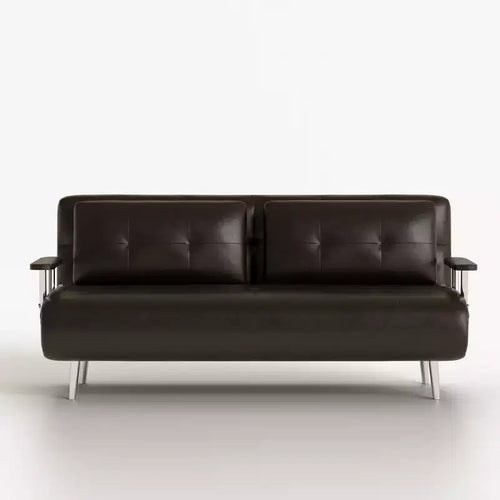 70.86 in. Mid Century Modern Cognac Faux Leather Convertible Sofa Bed with High Density Foam and Hidden Support Legs Gaoyangjiaju