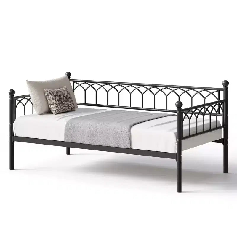 Divano Letto Singolo, Struttura Divano Letto con Doghe in Acciaio, Telaio Letto in Metallo Resistente, Salvaspazio, Facile da Montare, per Piccoli Spazi