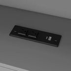 GDFStudio Brewer Letto a piattaforma in legno con ripiani portaoggetti, letto estraibile, stazione di ricarica e LED
