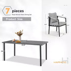 HAPPATIO Set da pranzo per patio, set da pranzo da esterno in corda intrecciata e rattan, sedie in corda di vimini intrecciato con cuscini per giardino