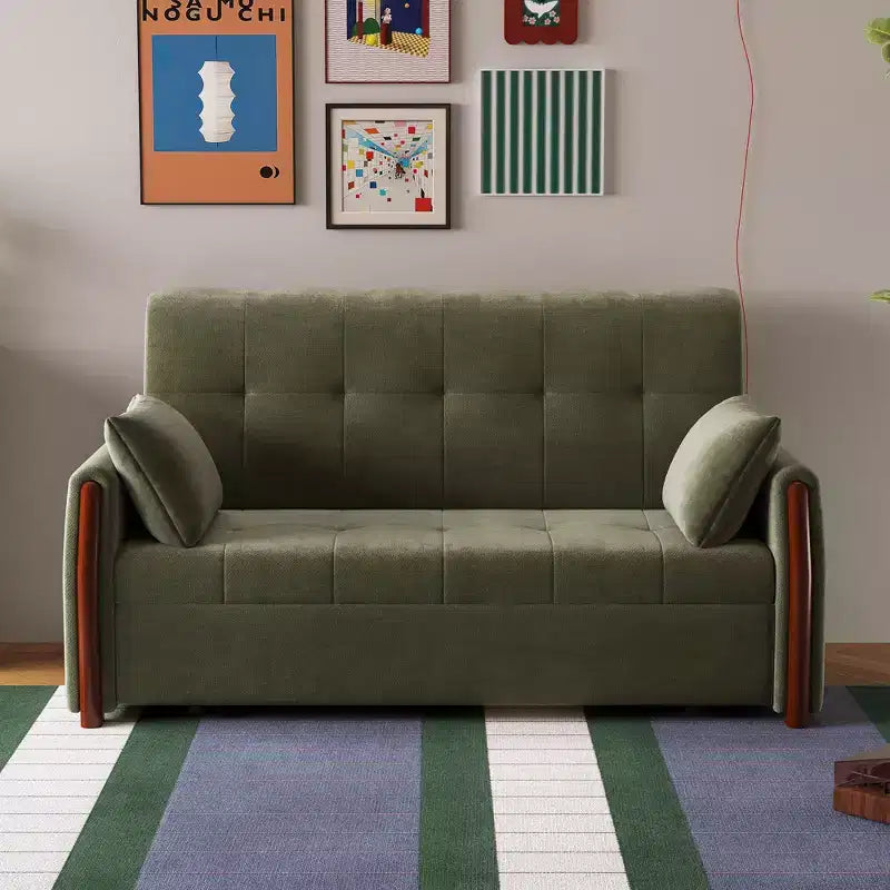 Divano Letto Convertibile In Tessuto Con Contenitore Luck Live 62.9, Divano Letto Con Rivestimento In Legno Massello Per Soggiorni E Appartamenti Di Piccole Dimensioni