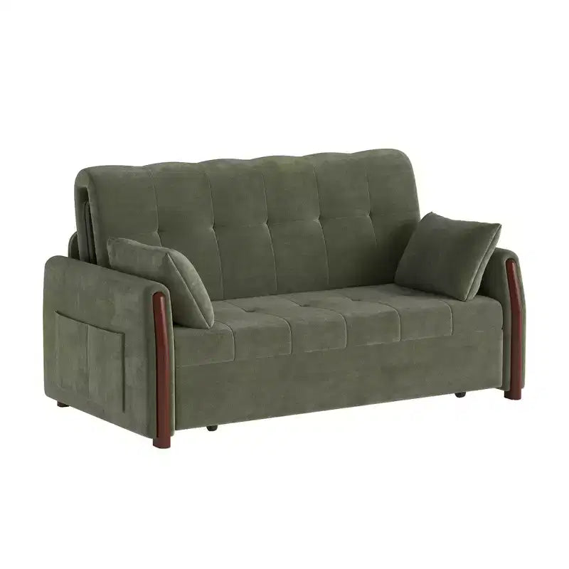 Divano Letto Convertibile In Tessuto Con Contenitore Luck Live 62.9, Divano Letto Con Rivestimento In Legno Massello Per Soggiorni E Appartamenti Di Piccole Dimensioni