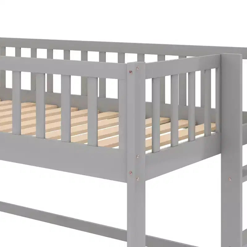 Bellemave Letto a Giorno in Legno con Ripiani, 2 Cassetti e Scrivania Integrata, Letto Multifunzione Salvaspazio Matrimoniale/Singolo, Naturale o Bianco Antico
