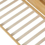 Bellemave Letto a Giorno in Legno con Ripiani, 2 Cassetti e Scrivania Integrata, Letto Multifunzione Salvaspazio Matrimoniale/Singolo, Naturale o Bianco Antico