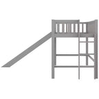 Bellemave Letto a Giorno in Legno con Ripiani, 2 Cassetti e Scrivania Integrata, Letto Multifunzione Salvaspazio Matrimoniale/Singolo, Naturale o Bianco Antico