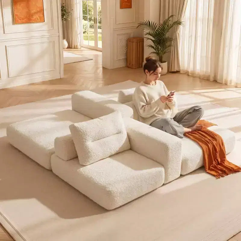 Pinmoco 81.5 Divano Letto Convertibile, Divano Letto Componibile Modulare con Cuscini Grandi e Contenitore per Salotto, Nessun Montaggio Richiesto