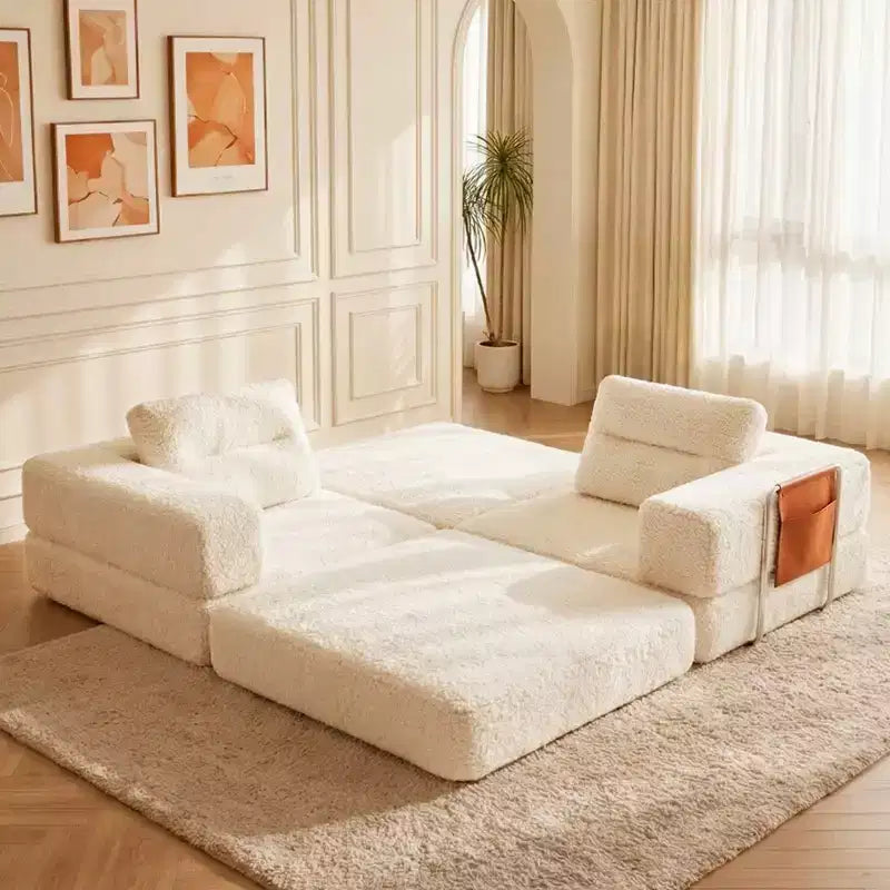 Pinmoco 81.5 Divano Letto Convertibile, Divano Letto Componibile Modulare con Cuscini Grandi e Contenitore per Salotto, Nessun Montaggio Richiesto