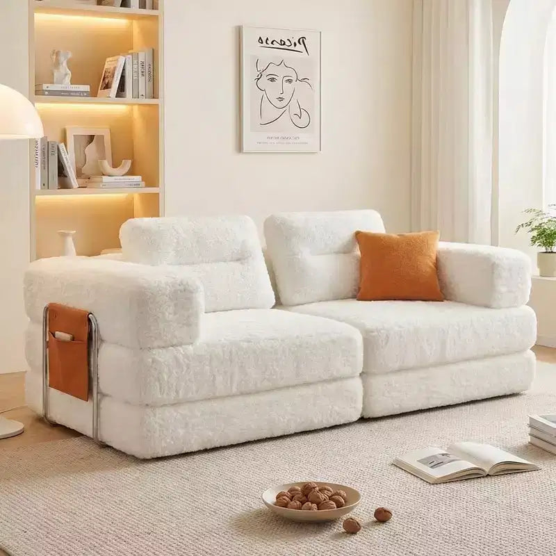 Pinmoco 81.5 Divano Letto Convertibile, Divano Letto Componibile Modulare con Cuscini Grandi e Contenitore per Salotto, Nessun Montaggio Richiesto