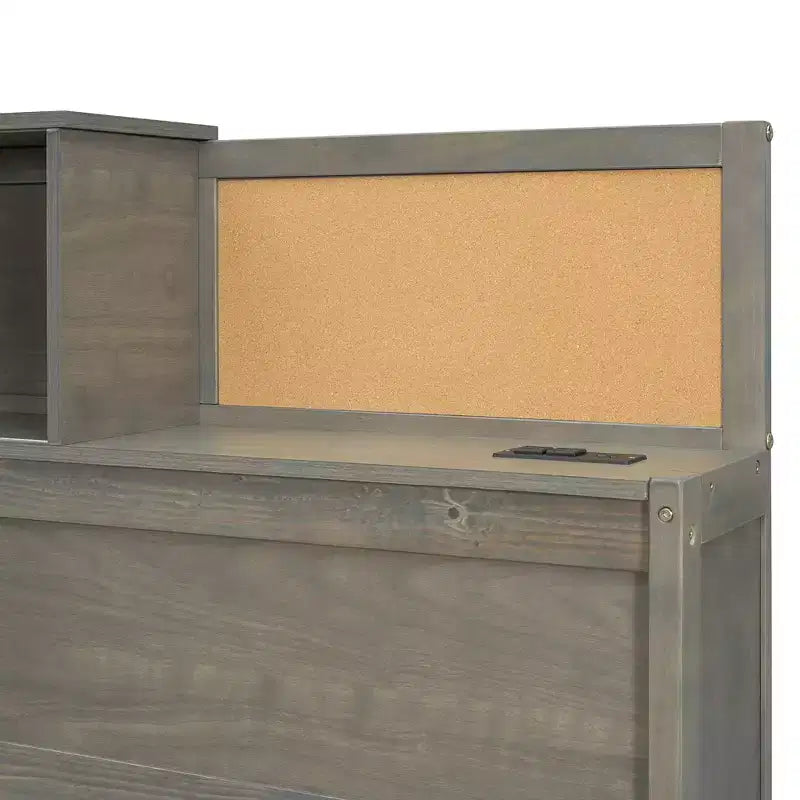 Luxystar Letto a giorno in legno full size con 3 cassetti, mensola e prese elettriche