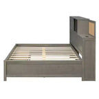 Luxystar Letto a giorno in legno full size con 3 cassetti, mensola e prese elettriche