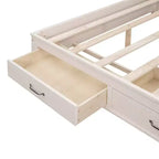 Luxystar Letto a giorno in legno full size con 3 cassetti, mensola e prese elettriche