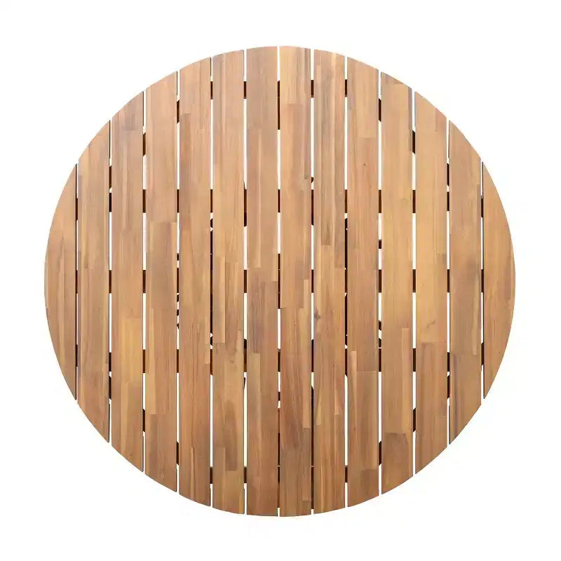 Whisen 47.25 Tavolo da pranzo da esterno rotondo in legno di acacia, Tavolo da pranzo extra-large