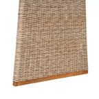 Whisen 1 Tavolo da pranzo da esterno in legno di acacia, Set tavolo da pranzo da patio con gambe in rattan intrecciato a mano, Finitura teak