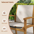 Gymax Set da Pranzo per Esterni 9 Pezzi in Legno di Acacia con Foro per Ombrellone da 5 cm per Giardino e Cortile Naturale e Grigio