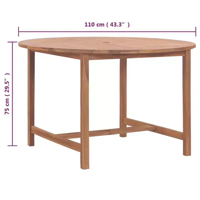 vidaXL Tavolo da Giardino Teak Legno Massello di Teak Resistente