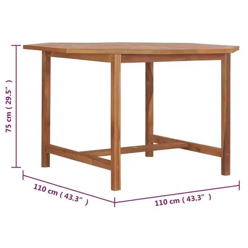 vidaXL Tavolo da Giardino Teak Legno Massello di Teak Resistente