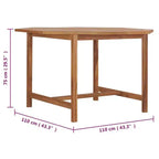 vidaXL Tavolo da Giardino Teak Legno Massello di Teak Resistente