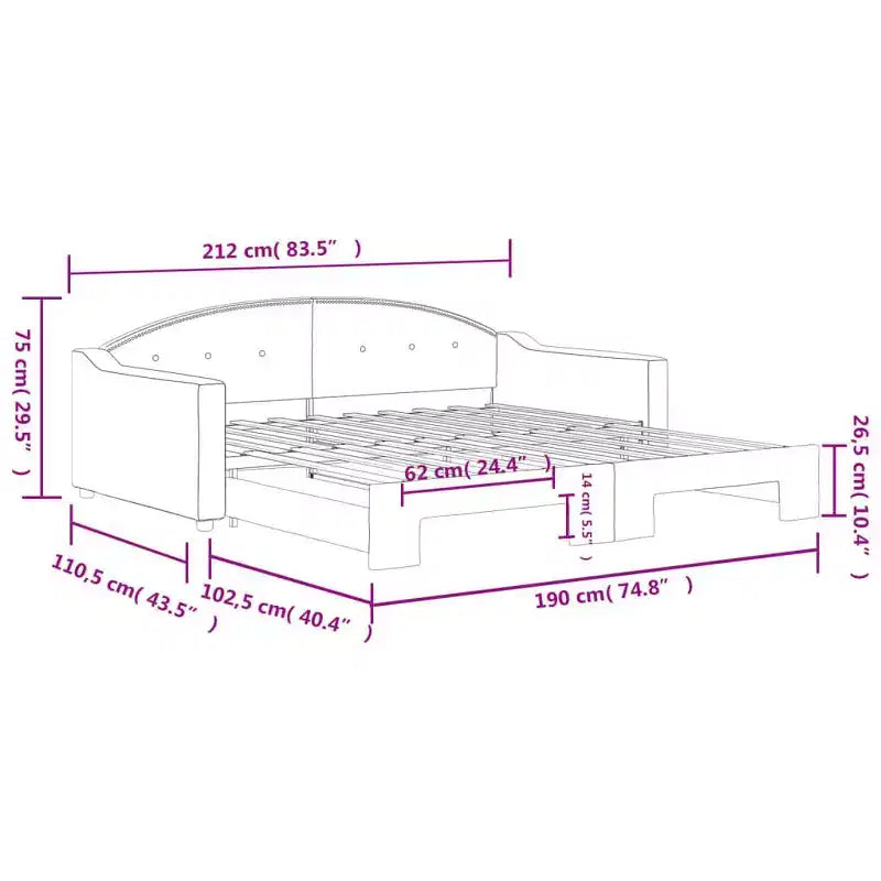 vidaXL Letto a Una Piazza e Mezza Moderno con Letto Estraibile - Soluzione Versatile Multifunzione per Seduta e Riposo