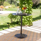 Christopher Knight Home Bernard Modern Aluminum Round Bar Table with Filigree Design